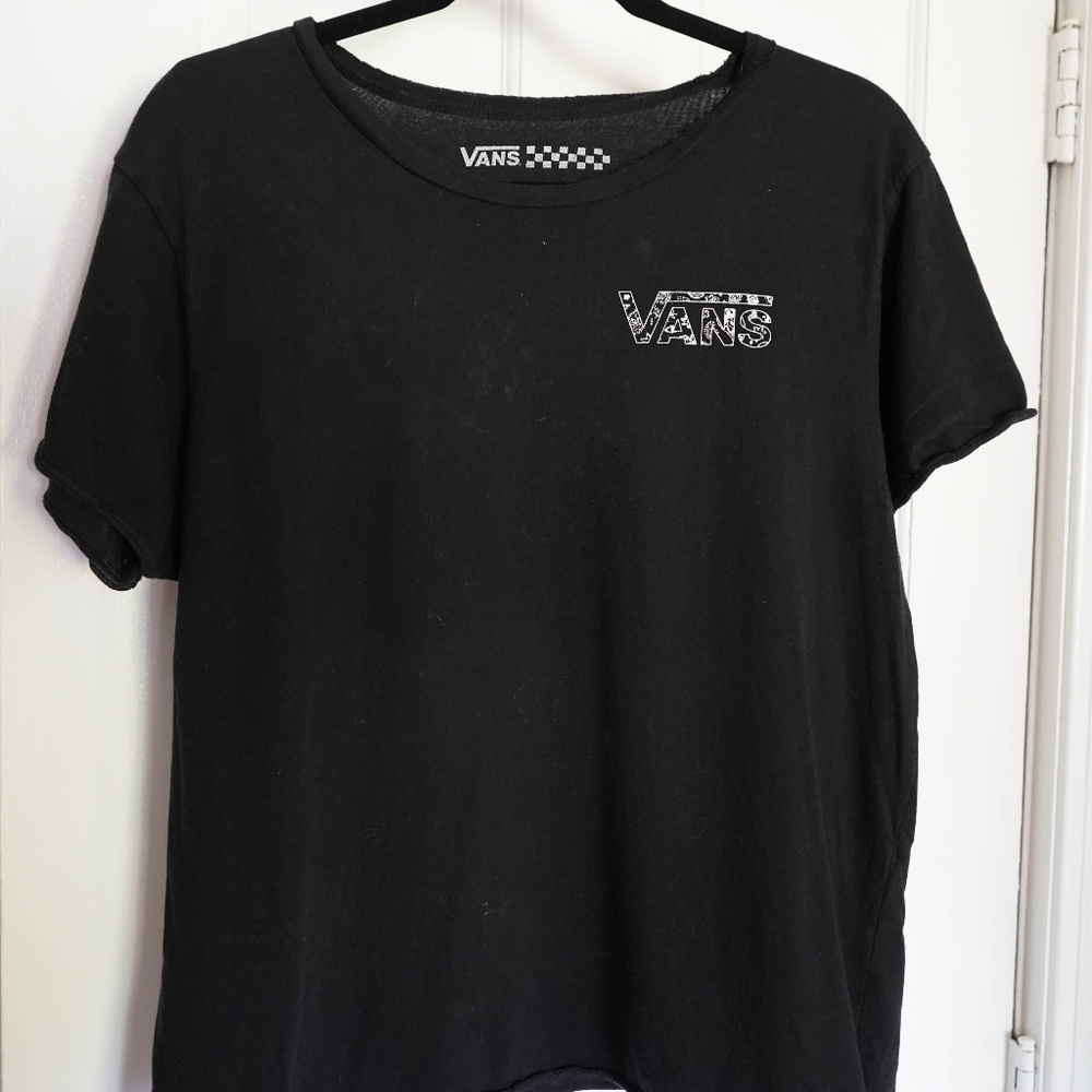 Black and white Vans T